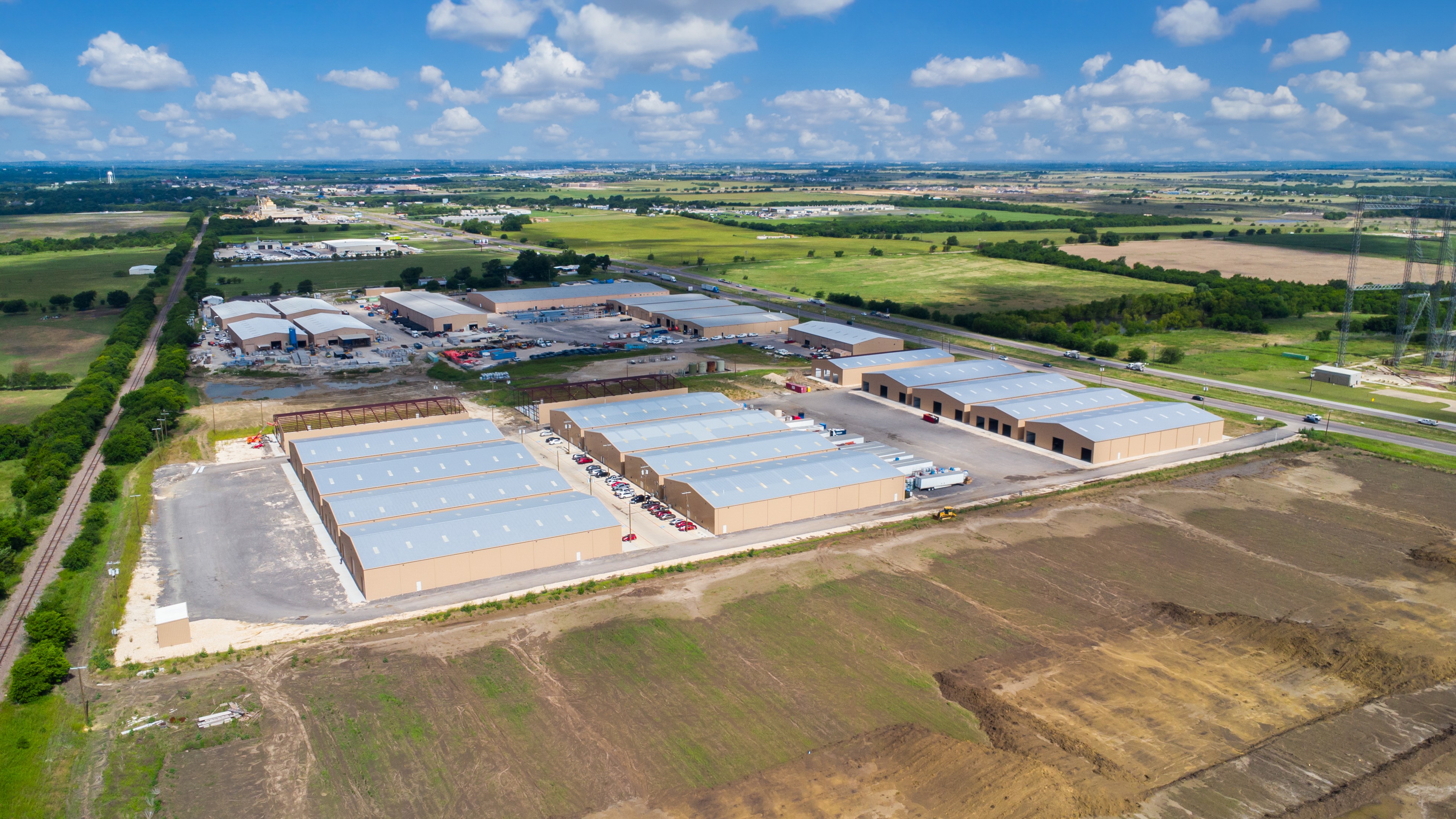 Aerial view of R&A Inc. industrial property development